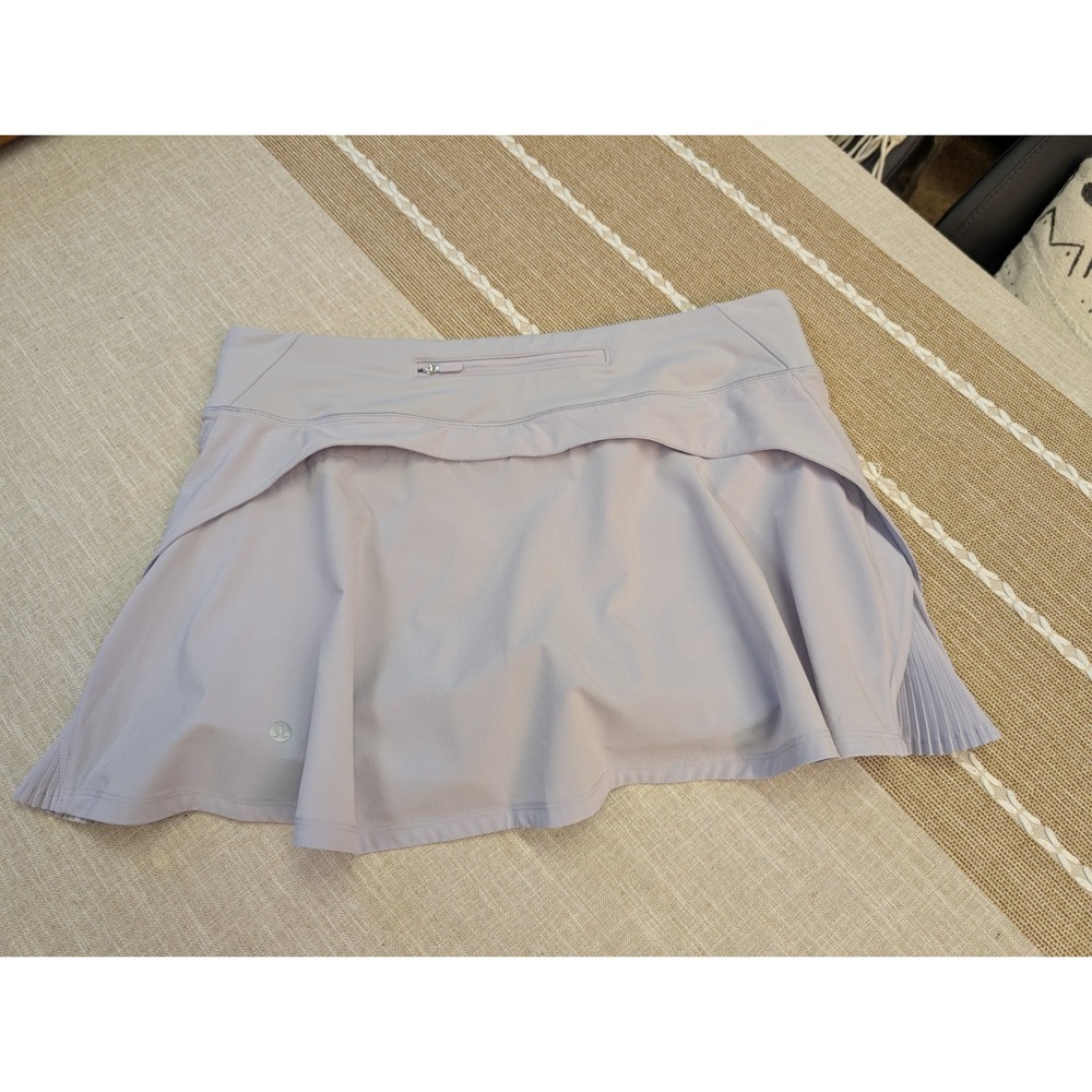Lululemon Play Off The Pleats Skirt 13" Length Size 10 Silver Lilac SIRL 75630 - Picture 6 of 12
